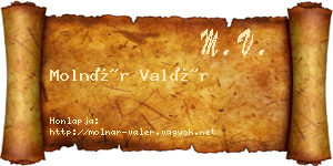 Molnár Valér névjegykártya